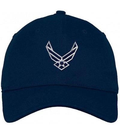 Baseball Caps Custom Low Profile Soft Hat Air Force Emblem Embroidery Veteran Name Cotton - Navy - C418QQ5WIX8 $21.54