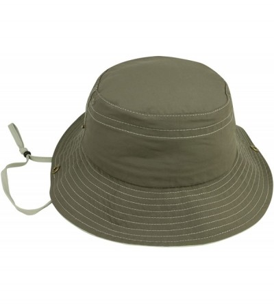 Baseball Caps Taslon UV Bucket Cap with Snap Brim - Brown/Khaki - CO11LV4GNB1 $28.13