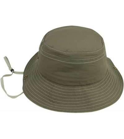 Baseball Caps Taslon UV Bucket Cap with Snap Brim - Brown/Khaki - CO11LV4GNB1 $14.06