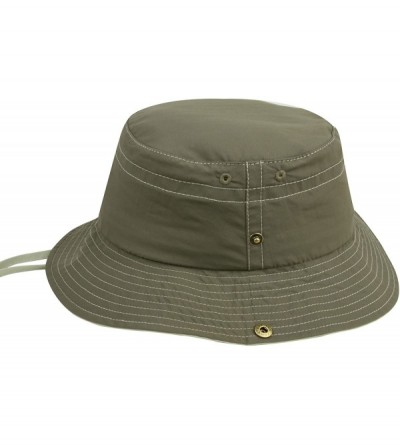 Baseball Caps Taslon UV Bucket Cap with Snap Brim - Brown/Khaki - CO11LV4GNB1 $28.87
