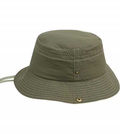 Baseball Caps Taslon UV Bucket Cap with Snap Brim - Brown/Khaki - CO11LV4GNB1 $14.06
