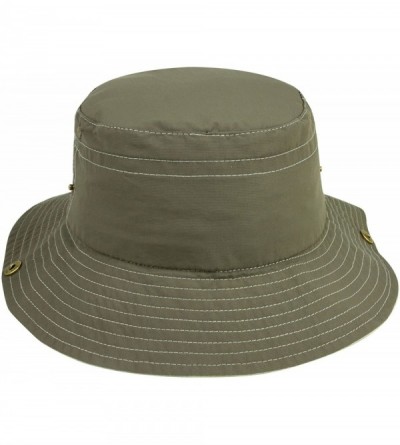 Baseball Caps Taslon UV Bucket Cap with Snap Brim - Brown/Khaki - CO11LV4GNB1 $28.13