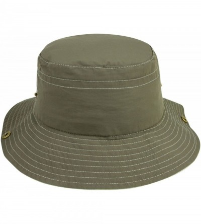 Baseball Caps Taslon UV Bucket Cap with Snap Brim - Brown/Khaki - CO11LV4GNB1 $14.06