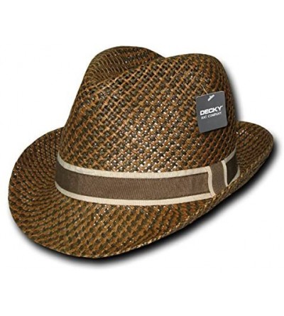 Fedoras Men's Fedoras - Brown - CR1199QBUJD $16.31