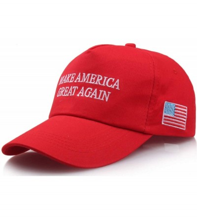 Baseball Caps Make America Great Again Hat Donald Trump 2020 USA Cap Adjustable - Hat With Flag -Red - CC18L45ZYGT $9.83