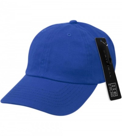 Baseball Caps Washed Low Profile Cotton and Denim Baseball Cap - Royal - C512O5MFVSK $9.14