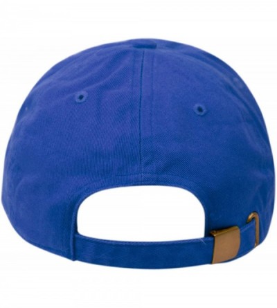 Baseball Caps Washed Low Profile Cotton and Denim Baseball Cap - Royal - C512O5MFVSK $9.14