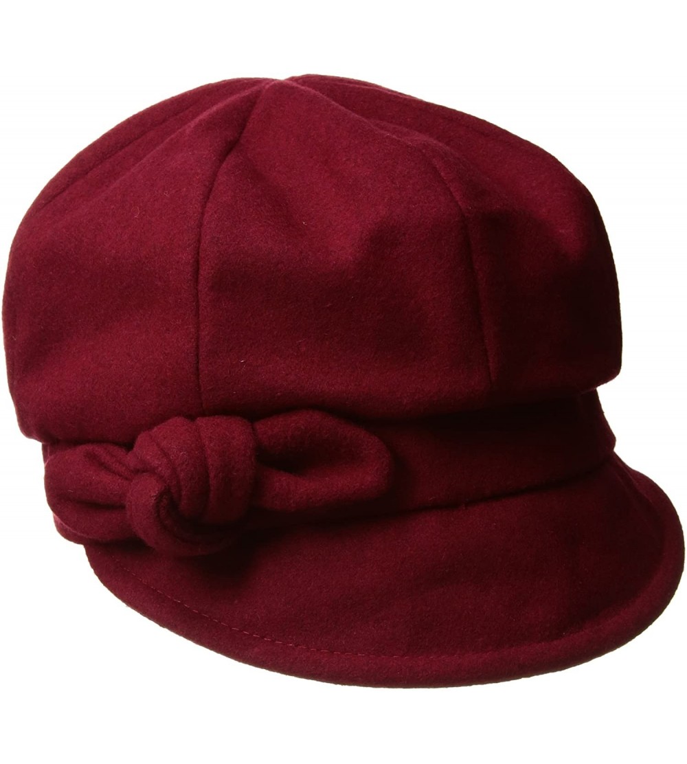 Newsboy Caps Women's Adele Plaid Cap with Bow - Scarlet - CC116HNVEUB $37.28