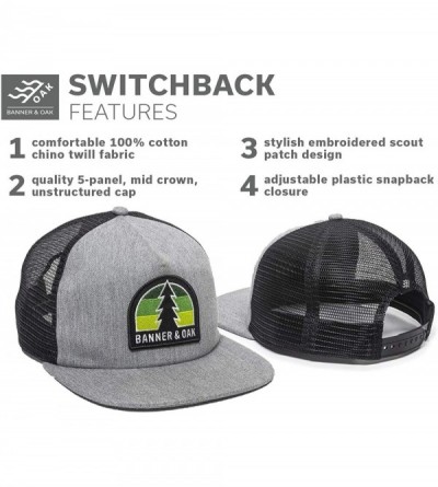 Baseball Caps Switchback Embroidered Scout Patch Hat - Adjustable Baseball Cap w/Plastic Snapback Closure - Gray - CT18U2GC8U...