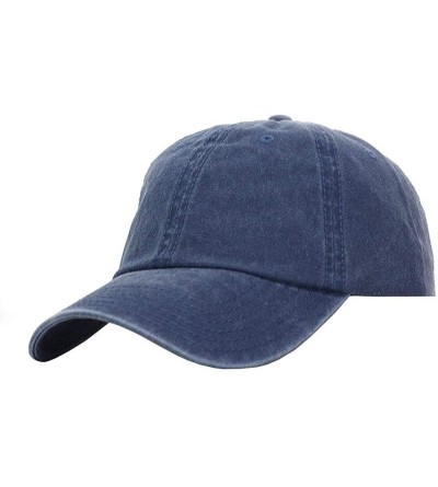 Baseball Caps Vintage Year Plain Washed Cotton Adjustable 6 Panel Dad Hat Baseball Cap - Navy - CY12O762T77 $11.31