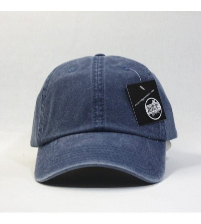 Baseball Caps Vintage Year Plain Washed Cotton Adjustable 6 Panel Dad Hat Baseball Cap - Navy - CY12O762T77 $11.31