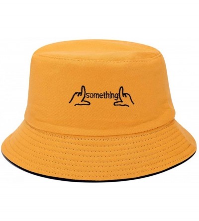 Bucket Hats Embroidered Bucket Hats Personalized Fisherman Cap for Men- Women- Packable Reversible Sun Hat - Yellow Black - C...