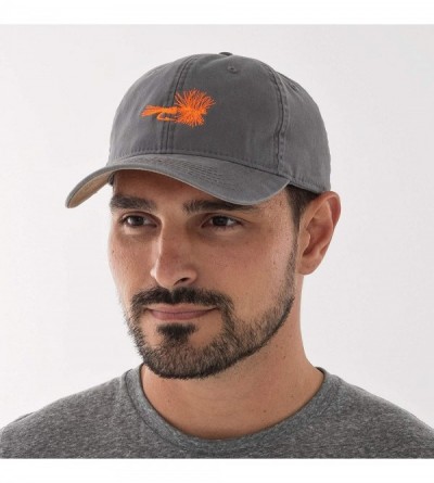 Baseball Caps Dry Fly Fish Lure Dad Hat - Adjustable Polo Style Baseball Cap for Men & Women - Graphite - CC18S863CUK $13.54