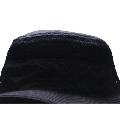 Sun Hats Outdoor Mesh Sun Hat Wide Brim Sun Protection Hat Fishing Hiking Hat - 1-black - C212EQGGD3D $14.05