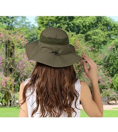 Sun Hats Outdoor Mesh Sun Hat Wide Brim Sun Protection Hat Fishing Hiking Hat - 1-black - C212EQGGD3D $14.05