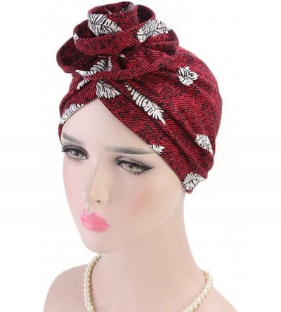 Skullies & Beanies Women Flower Elastic Turban Beanie Wrap Chemo Cap Hat - Stripe4 - CL12NT92HYV $20.32