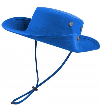 Sun Hats Men Women Outdoor Sun Hat with Wide Brim UPF 50+ Summer Mesh Cap with Flap Cover - A-blue - CN18UTNN323 $21.39