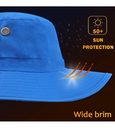 Sun Hats Men Women Outdoor Sun Hat with Wide Brim UPF 50+ Summer Mesh Cap with Flap Cover - A-blue - CN18UTNN323 $10.06