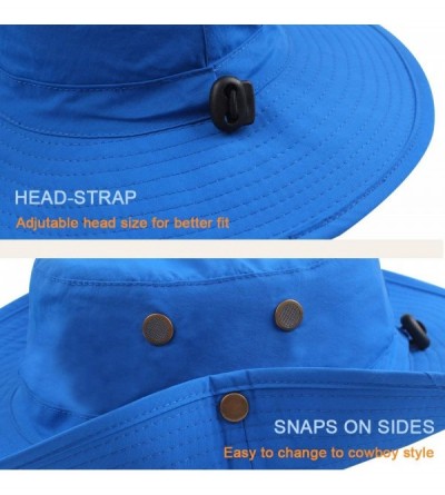 Sun Hats Men Women Outdoor Sun Hat with Wide Brim UPF 50+ Summer Mesh Cap with Flap Cover - A-blue - CN18UTNN323 $10.06