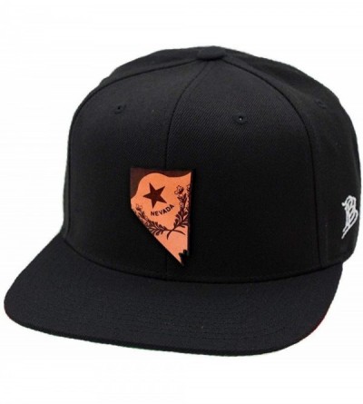 Baseball Caps Nevada 'The 36' Leather Patch Snapback Hat - Black - C818IOIK8IZ $48.31