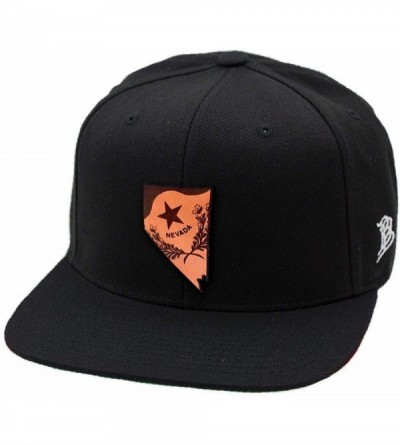 Baseball Caps Nevada 'The 36' Leather Patch Snapback Hat - Black - C818IOIK8IZ $31.99