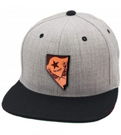 Baseball Caps Nevada 'The 36' Leather Patch Snapback Hat - Black - C818IOIK8IZ $31.99