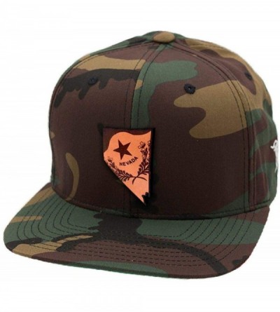 Baseball Caps Nevada 'The 36' Leather Patch Snapback Hat - Black - C818IOIK8IZ $31.99