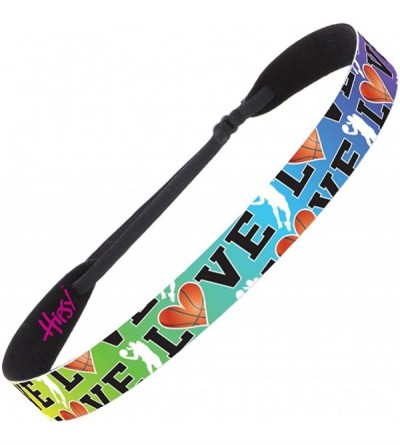 Headbands Adjustable No Slip I Love Basketball Headbands for Women Girls & Teens - Rainbow Love Basketball - CS17YDDN4U4 $9.69