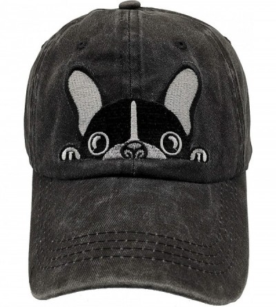 Baseball Caps Men's Embroidered Boston Terriers Baseball Cap Adjustable Vintage Dad Hat - Black - C318W54I50Q $14.22