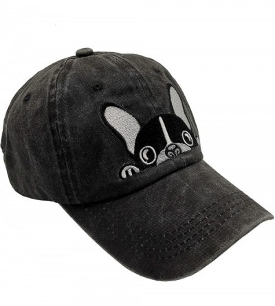 Baseball Caps Men's Embroidered Boston Terriers Baseball Cap Adjustable Vintage Dad Hat - Black - C318W54I50Q $14.22