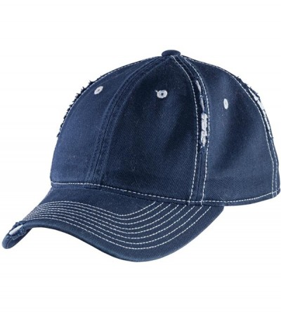 Baseball Caps Men's Rip and Distressed Cap - New Navy/Light Blue - C811QDS3Z7Z $9.30