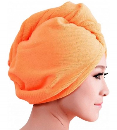 Fedoras Women Sexy Bath Towel Hair Dry Hat Cap Quick Drying Lady Bath Tool - Orange - C718LH0LDHR $21.08