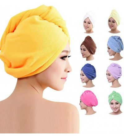Fedoras Women Sexy Bath Towel Hair Dry Hat Cap Quick Drying Lady Bath Tool - Orange - C718LH0LDHR $21.08