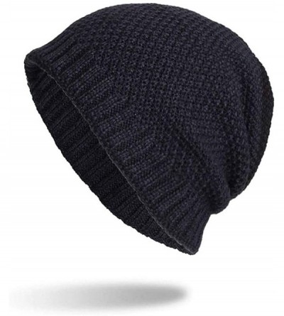 Skullies & Beanies Women's Solid Color Wool Knit Hats Earmuffs Parent-Child Caps - Navy7 - CE18I7CE84G $11.06