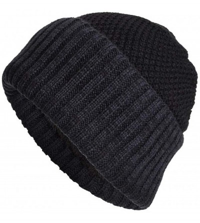 Skullies & Beanies Women's Solid Color Wool Knit Hats Earmuffs Parent-Child Caps - Navy7 - CE18I7CE84G $11.06