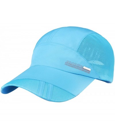 Bucket Hats Unisex Mesh Brim Tennis Cap Outside Sunscreen Quick Dry Adjustable Baseball Hat - C-lake Blue - CF17YZNZTS3 $17.08