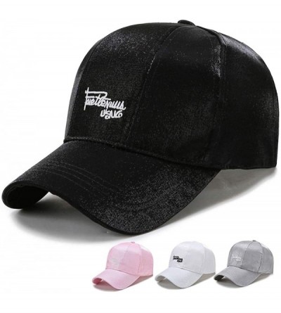 Baseball Caps Baseball Cap for Men Women Plain Adjustable Sports Outdoor Fashion Hat (White) - Black - CM18ZGQU0TS $23.97