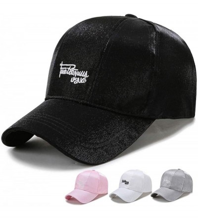 Baseball Caps Baseball Cap for Men Women Plain Adjustable Sports Outdoor Fashion Hat (White) - Black - CM18ZGQU0TS $15.11