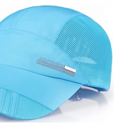Bucket Hats Unisex Mesh Brim Tennis Cap Outside Sunscreen Quick Dry Adjustable Baseball Hat - C-lake Blue - CF17YZNZTS3 $17.08