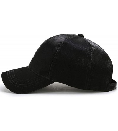 Baseball Caps Baseball Cap for Men Women Plain Adjustable Sports Outdoor Fashion Hat (White) - Black - CM18ZGQU0TS $15.11