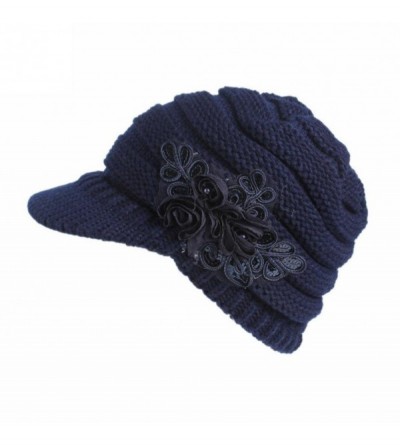 Skullies & Beanies Women Hat-Fashion Women Hats For Winter Beanies Knitted Hats Girls' Rabbit Cap (❤️Navy) - ❤️navy - CZ1880Z...