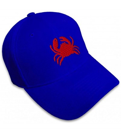 Baseball Caps Custom Baseball Cap Crab Style C Embroidery Acrylic Dad Hats for Men & Women - Royal Blue - CO18SI5HZHA $32.02