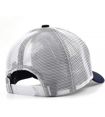 Baseball Caps Mens Baseball Cap Lightweight Casual Breathable Adjustable Trucker Hat - Navy-blue-36 - CR1952EDUYZ $20.42