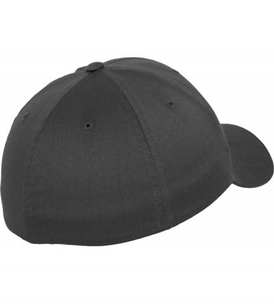 Baseball Caps Silver Wooly Combed Stretchable Fitted Cap Kappe Baseballcap Basecap - Darkgrey - CI11IMXR9QH $23.68