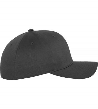 Baseball Caps Silver Wooly Combed Stretchable Fitted Cap Kappe Baseballcap Basecap - Darkgrey - CI11IMXR9QH $23.68