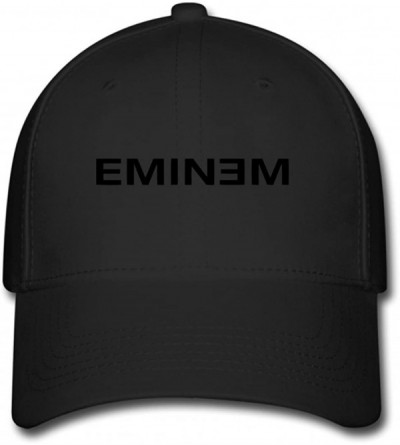 Baseball Caps Eminem Legacy Logo Custom Printing Baseball Caps Sun Hats - Black - CR12J3LQWSR $7.15