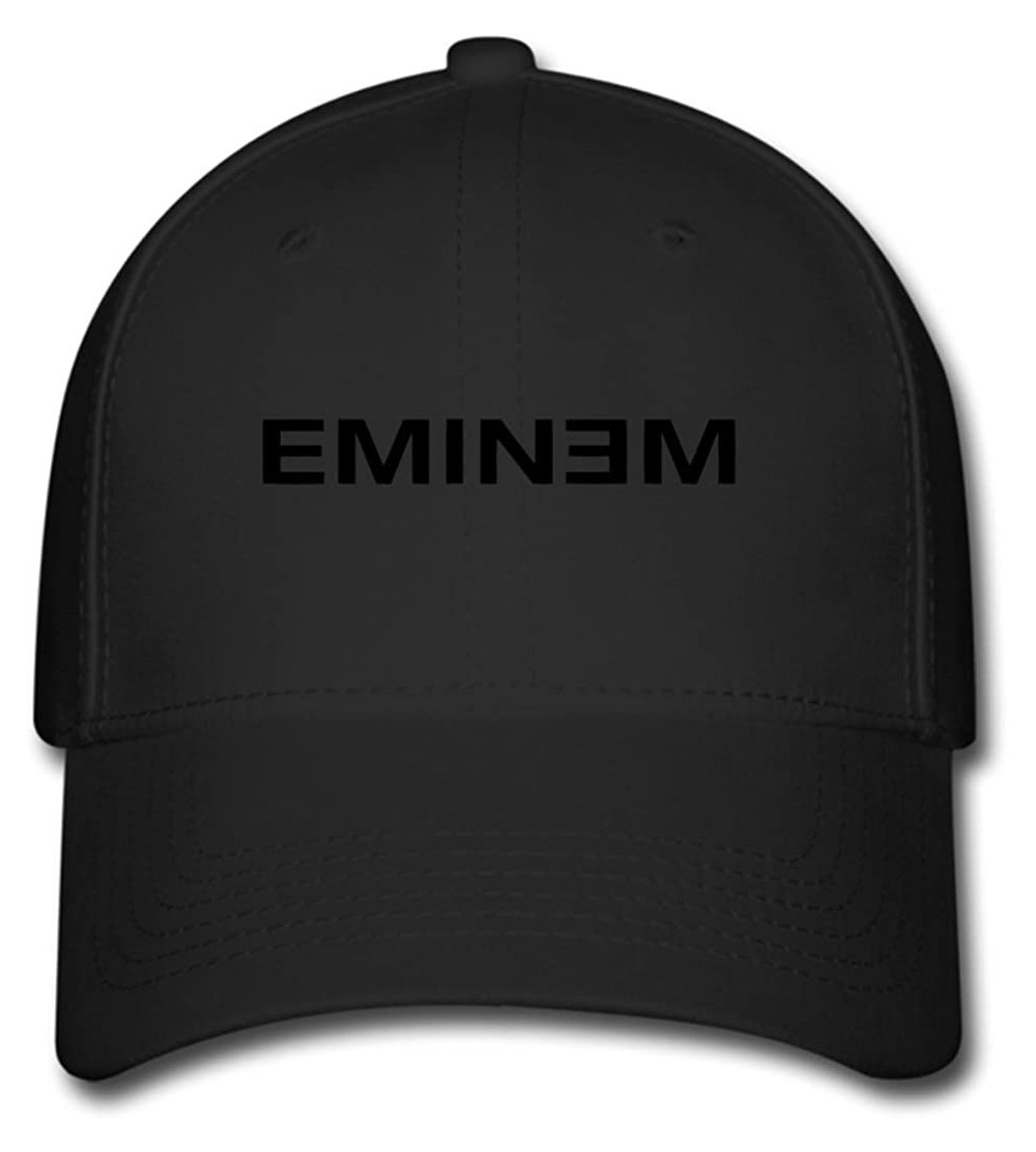 Baseball Caps Eminem Legacy Logo Custom Printing Baseball Caps Sun Hats - Black - CR12J3LQWSR $7.15