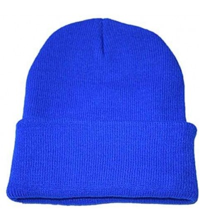 Skullies & Beanies Unisex Classic Knit Beanie Women Men Winter Leopard Hat Adult Soft & Cozy Cute Beanies Cap - Blue C - C319...