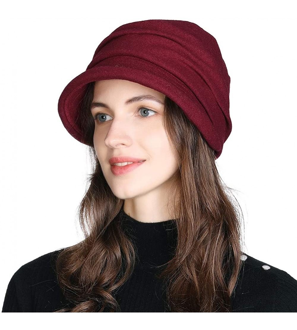 Newsboy Caps Women's Newsboy - 00757wine Red - CK18Y0Y2AYW $21.19