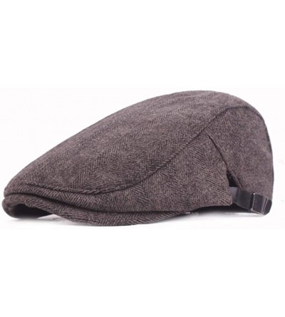 Newsboy Caps Newsboy Cap Beret Men Women Flat Caps Cotton Plaid Hat Outdoors - Coffee - CG18I8EM5Q4 $16.17